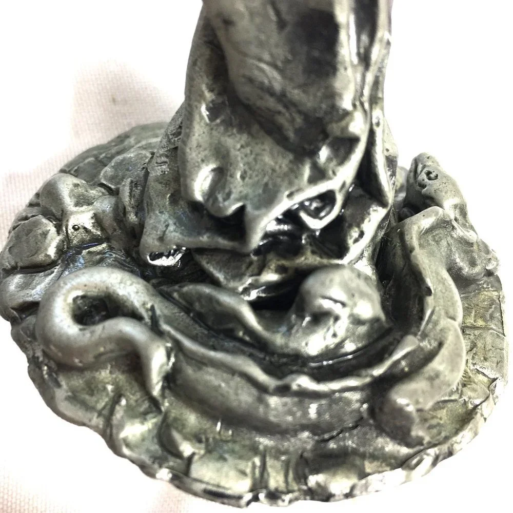 * Ballena Bay Hand Crafted Pewter Art Wizard Goblet Cup 8” Vtg